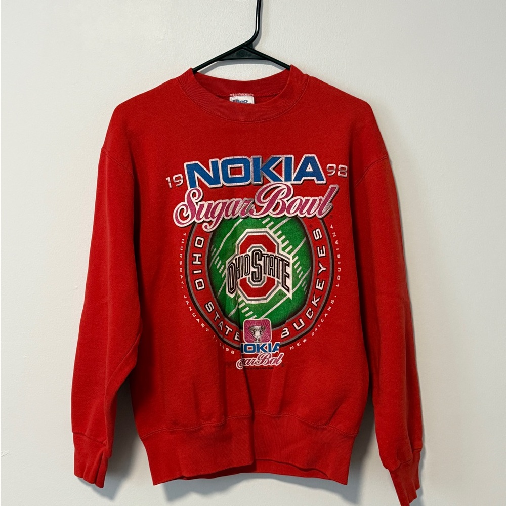 Nokia Red Ohio State Buckeyes Crewneck Sweater